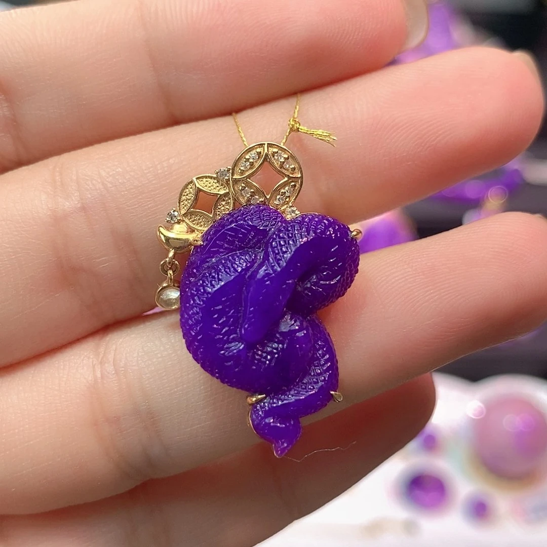 苏纪石（舒俱来）18K金镶嵌吊坠(不含链)