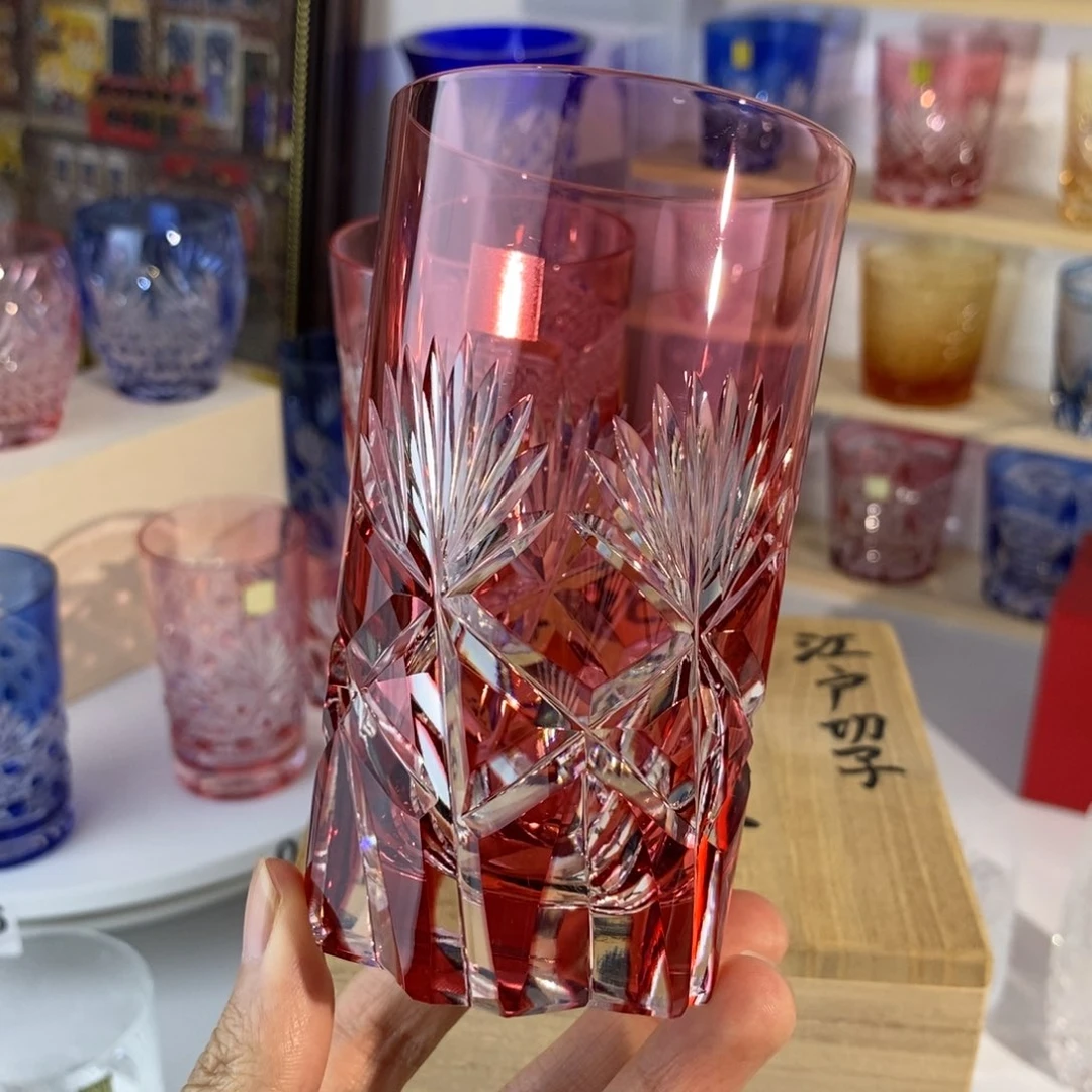 手工艺品琉璃kagami金紅櫻花