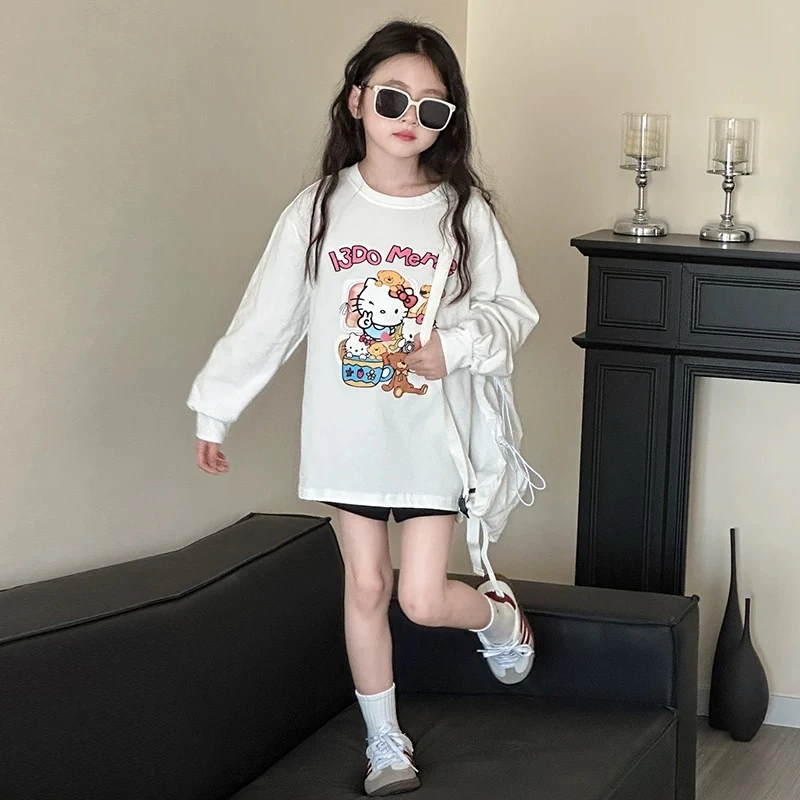 【断码清货】2025春卡通猫咪印花圆领T恤打底衫 D207 207 R
