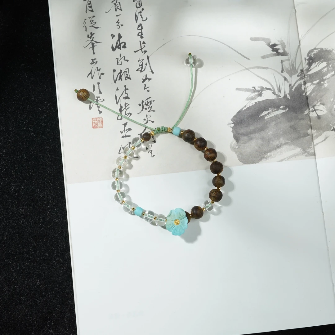 【似锦】水晶大肠*手串*18k金镶嵌