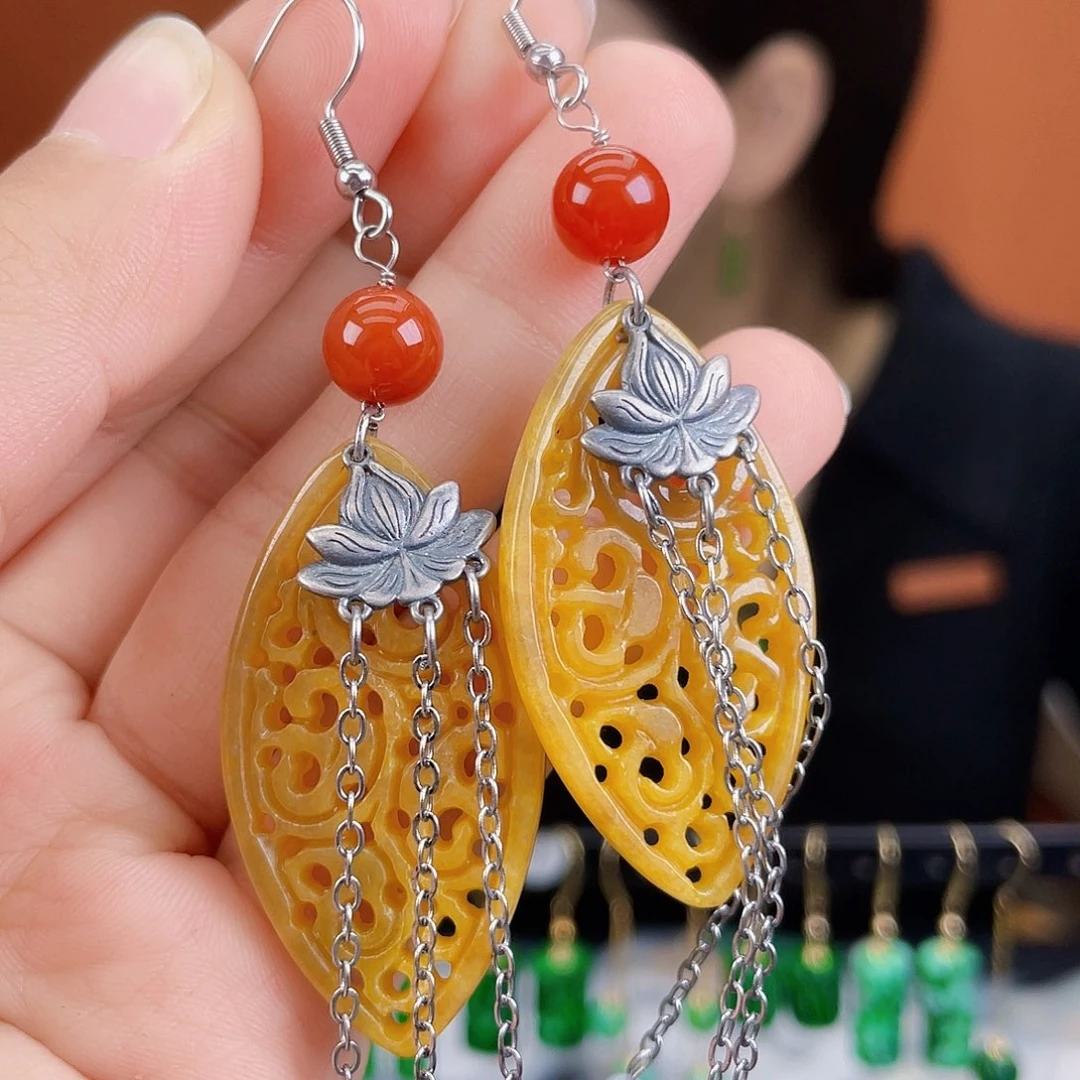 翡翠未镶嵌耳饰饰品