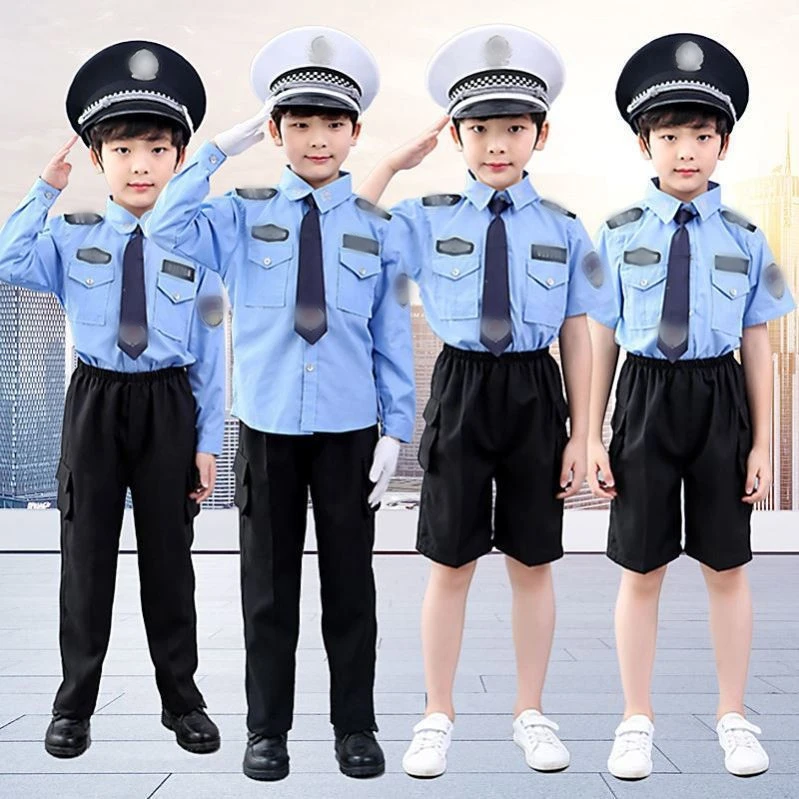 儿童警察套装小公安警官表演女童警察校园演出衣服交警制服表演服