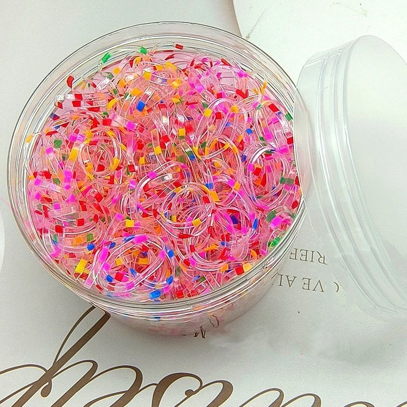 新款透明彩点宝宝头绳儿童扎头发小孩皮筋七彩加厚耐用一次性皮筋