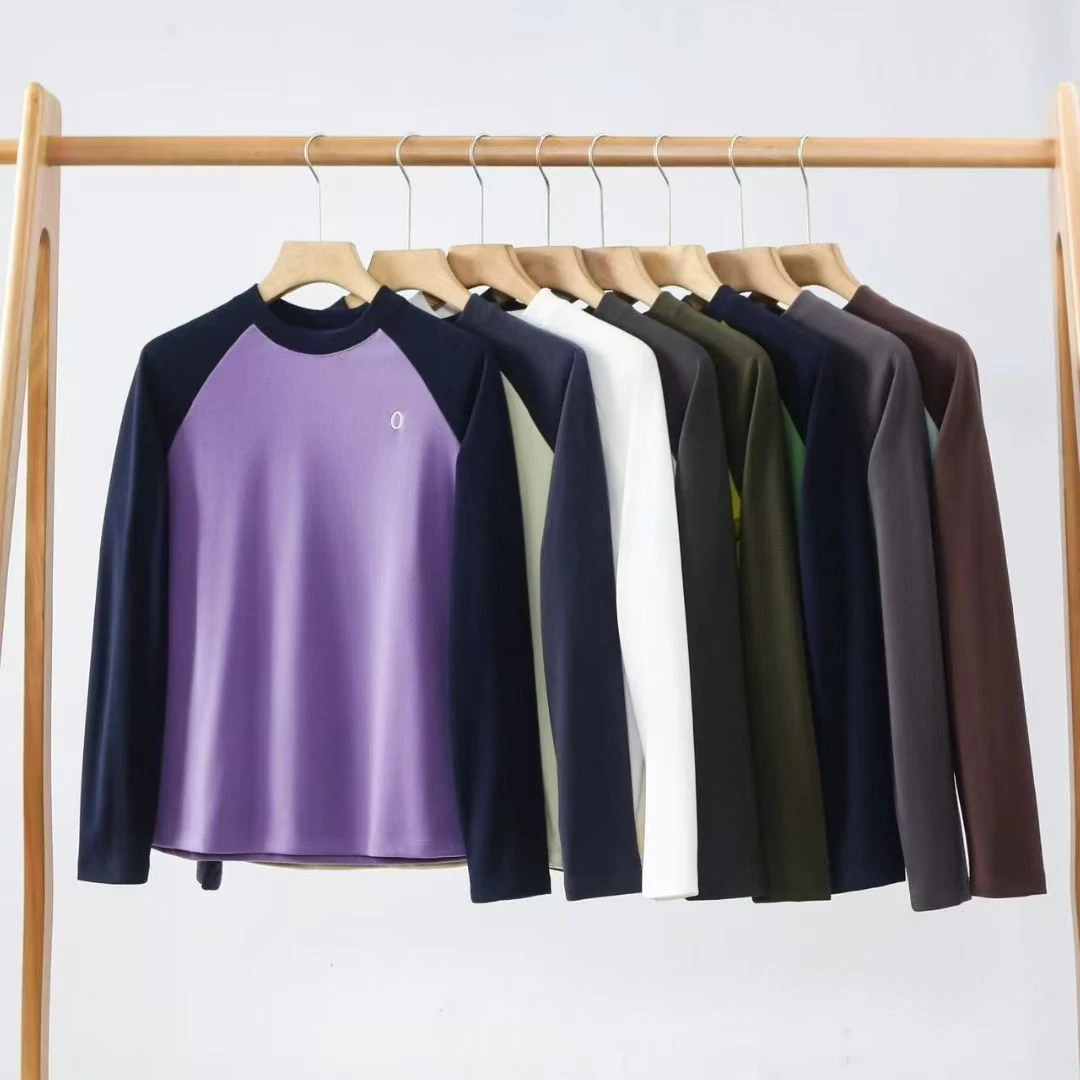 德绒透气拼色长袖T恤打底衫男女同款双面德绒的面料轻盈高弹 9922