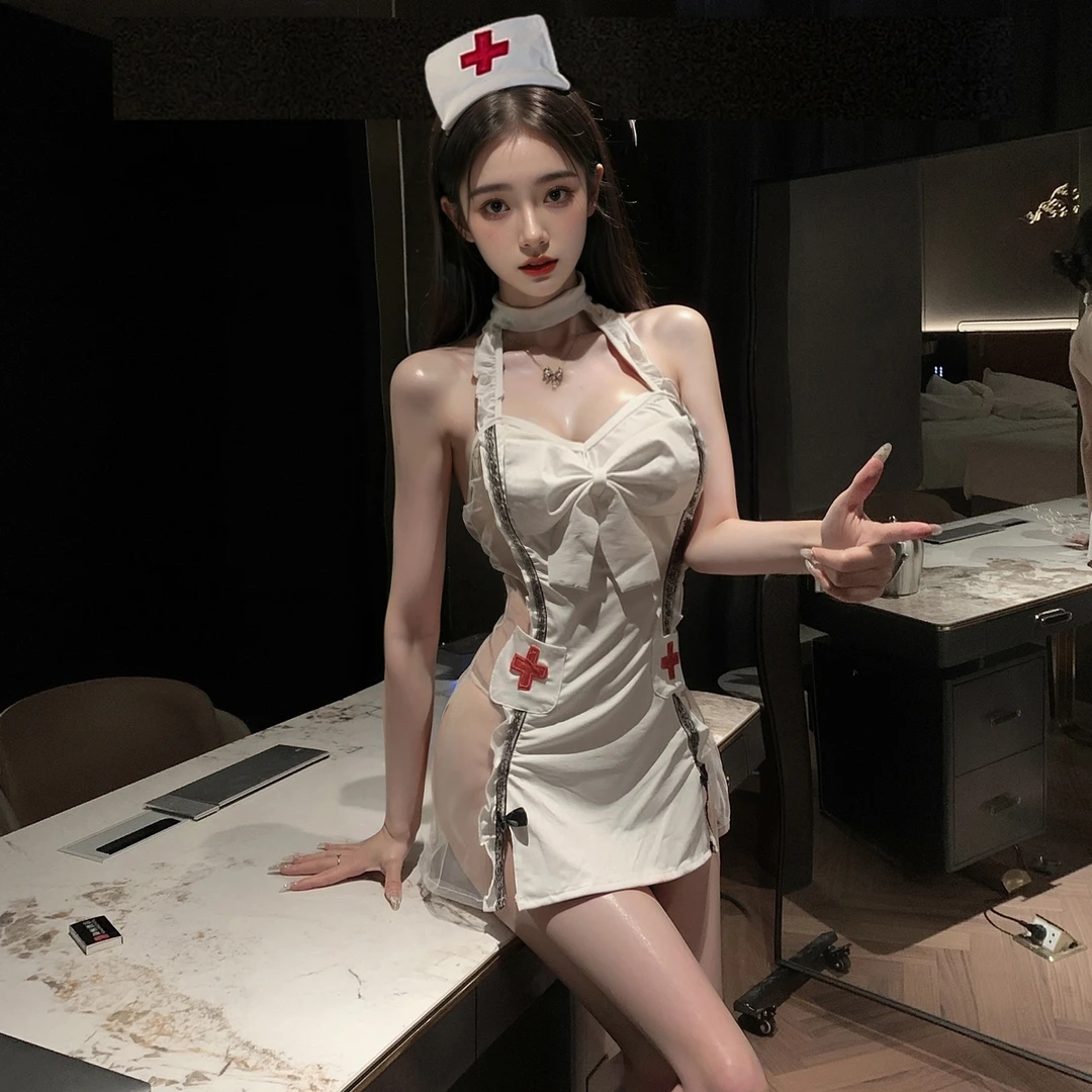 柠檬物语工厂直销8303收腰低胸显瘦黑性感纯欲风睡裙修身ins时尚o