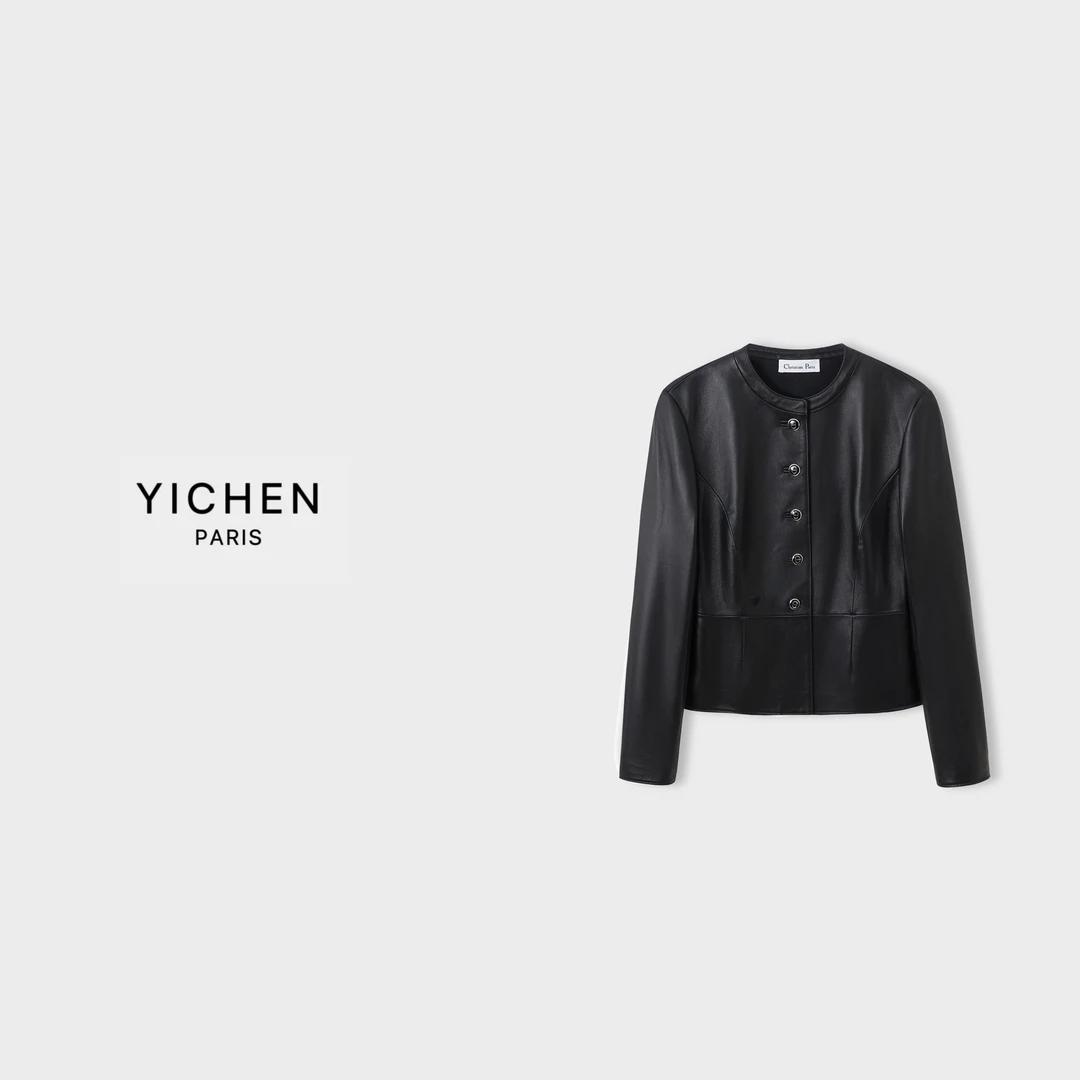 YC 立体裁剪 di*r 高定款修身小羊皮皮衣-5257