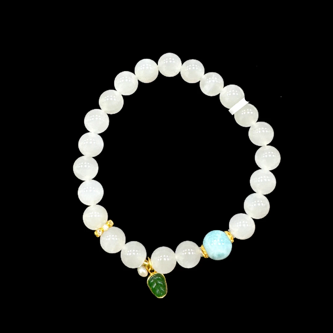 V7892 和田白玉手串孤品