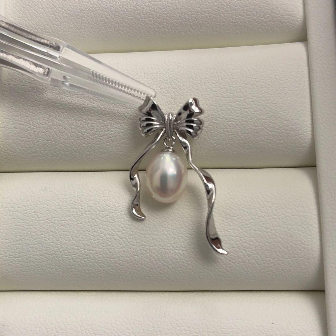 吊坠(不含链)银S925镶嵌淡水珍珠