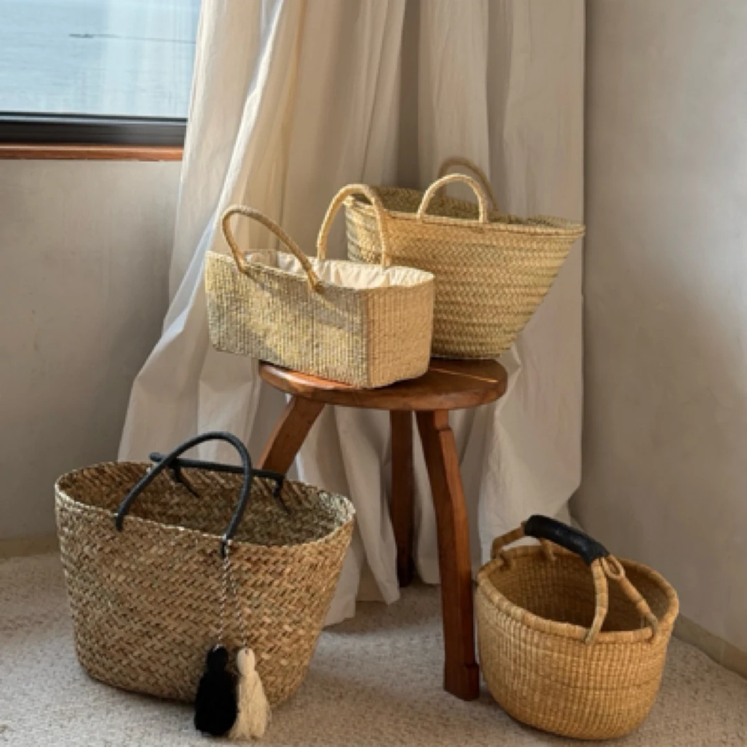 muli沐里ins文艺风纯手工编织草编包