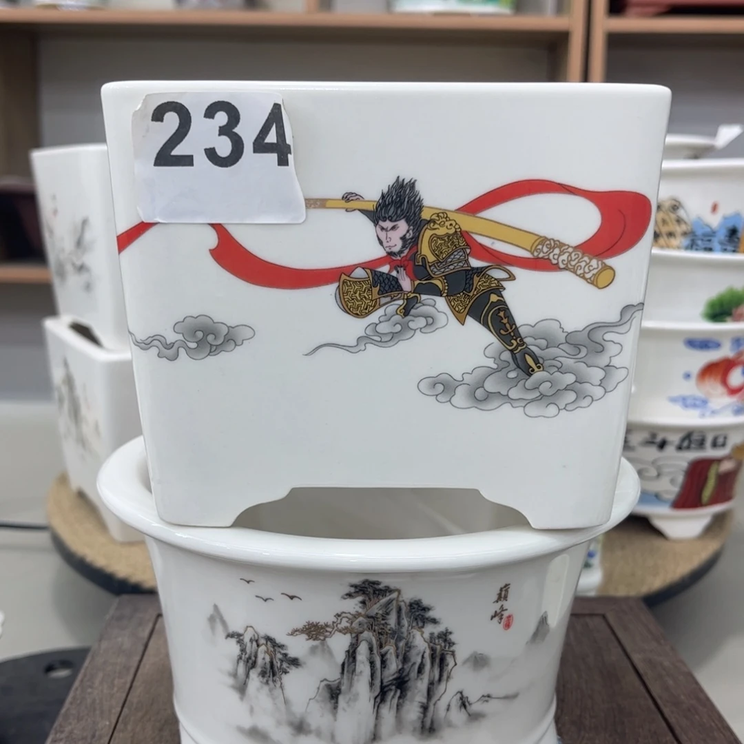 陶瓷朱*兴高温贴画2只微瑕