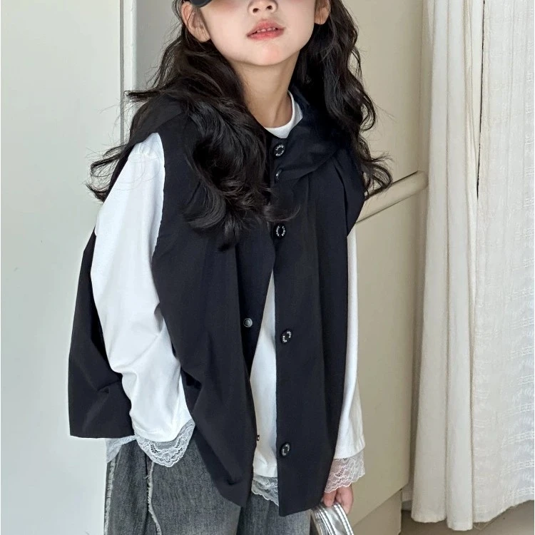 女童防风马甲2025秋季新款韩版休闲百搭潮童儿童春秋宝宝外穿马夹