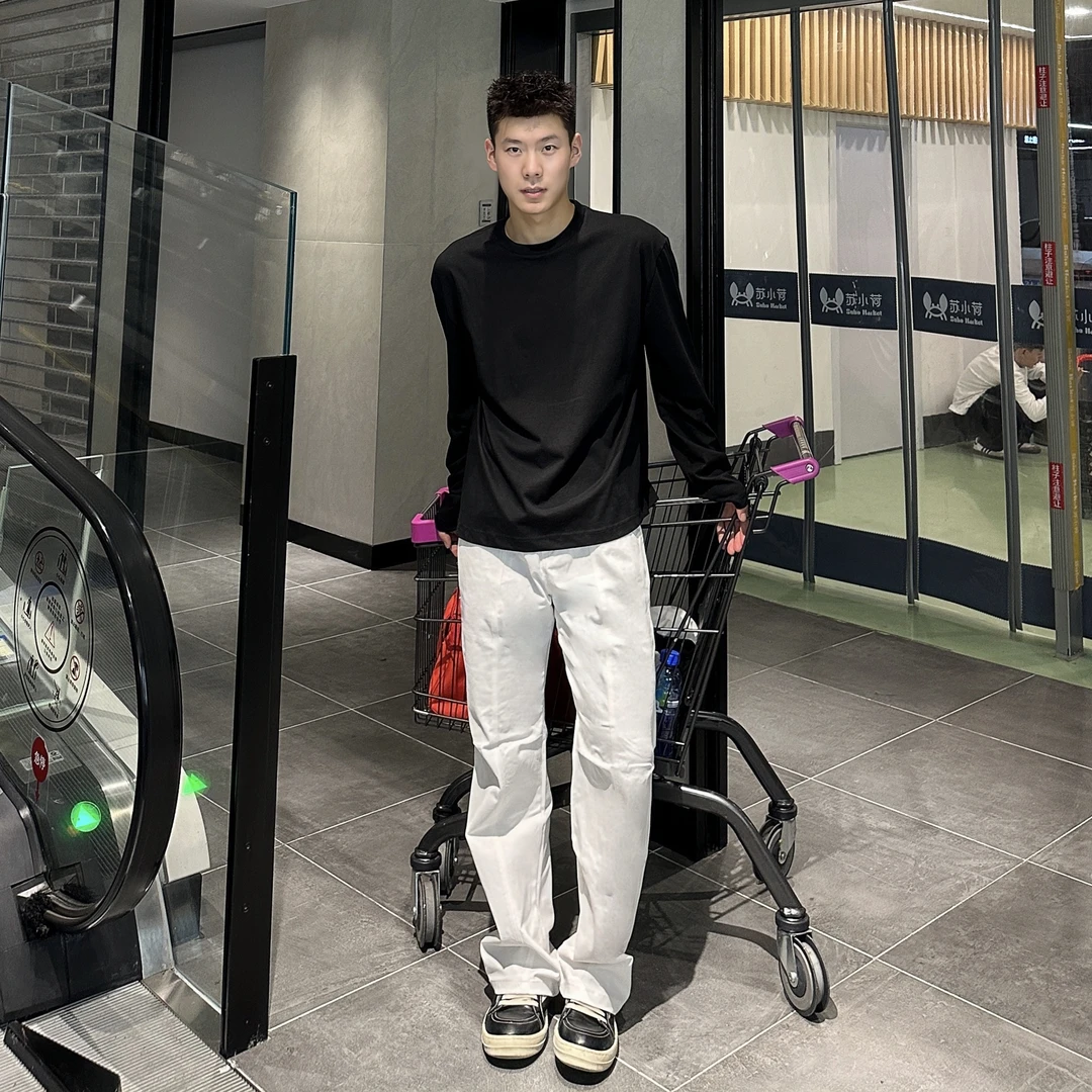 【春昂】秋季简约中缝设计休闲裤碳素磨毛斜纹棉男百搭直筒纯色裤子