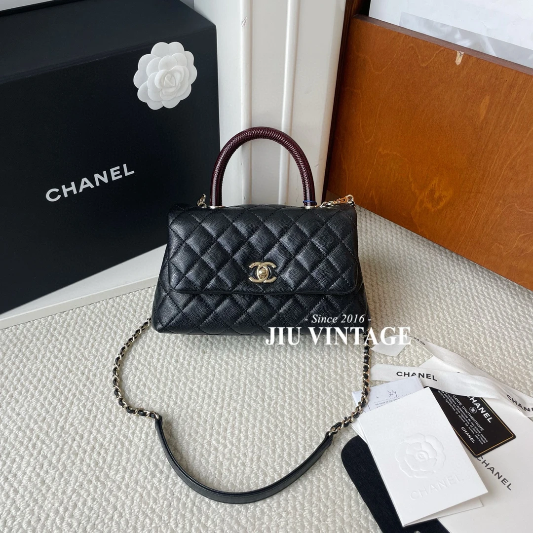 99新 Chanel/香奈儿 黑金cocohandle小号31开CJM2-8098
