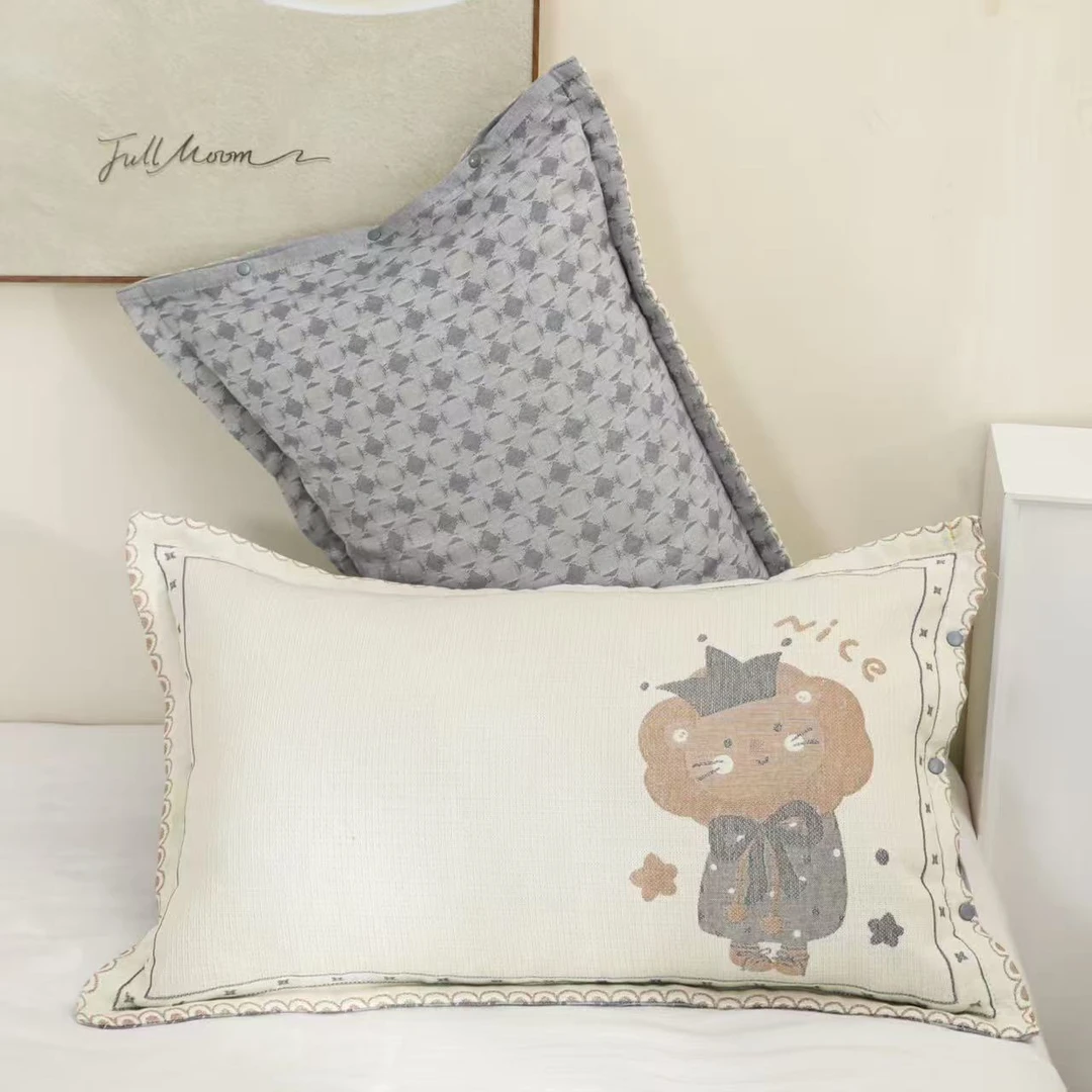 纯棉麻枕套53*80