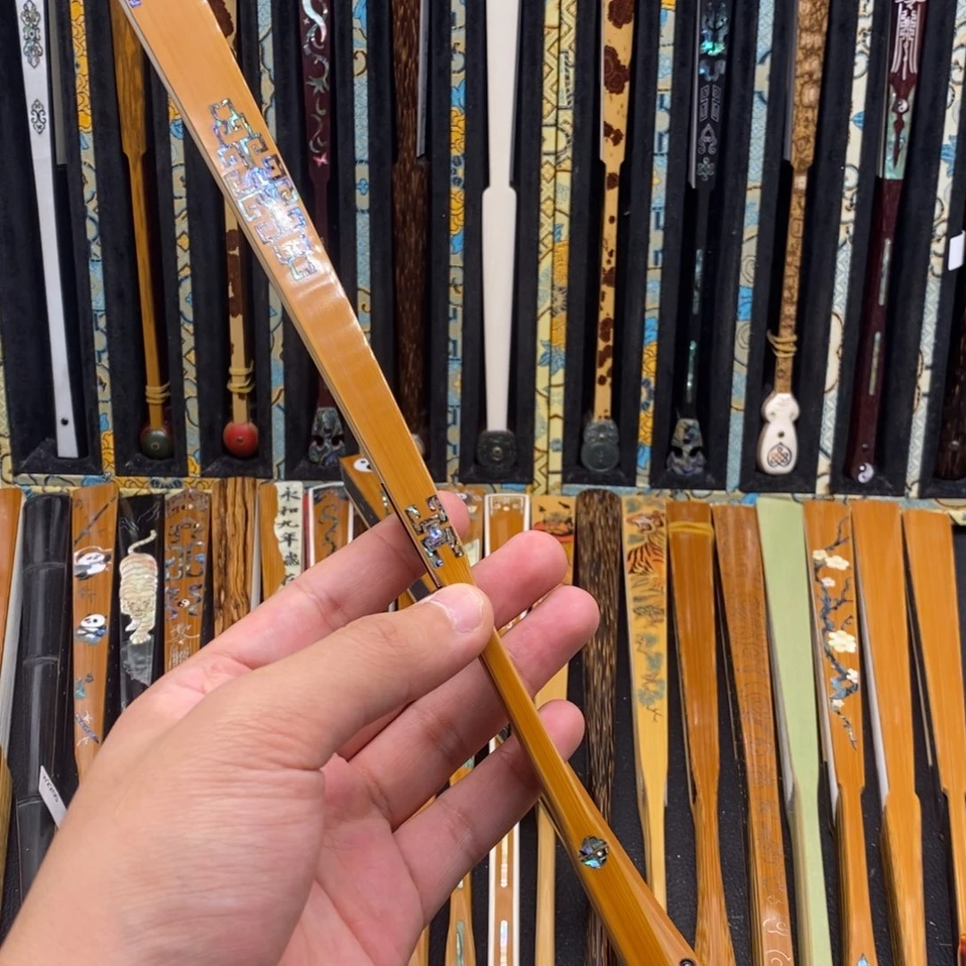 扇子《檀窗锦韵》老玉竹三合青螺钿