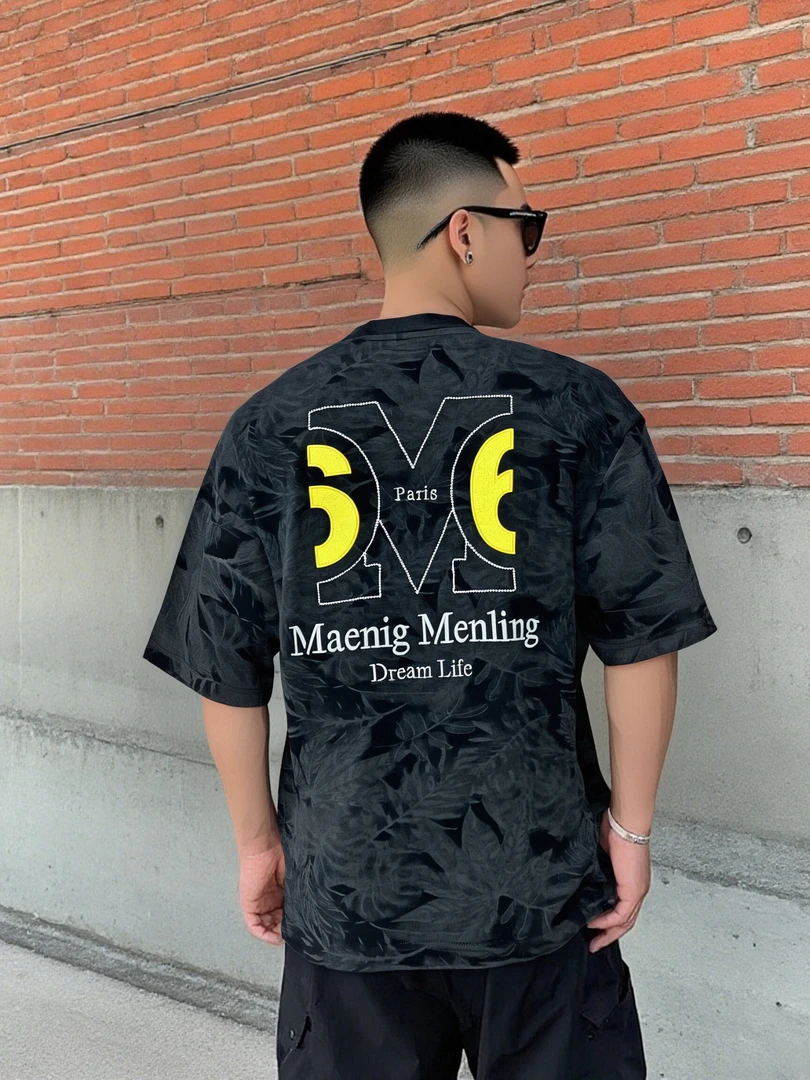 【立体绣M6】男士美式T恤夏季宽松半袖潮牌个性百搭休闲短袖67889