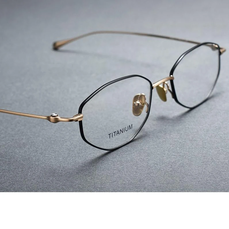 超轻纯钛复古男士眼镜框男女款可配高度女生近视全框防蓝光眼镜架