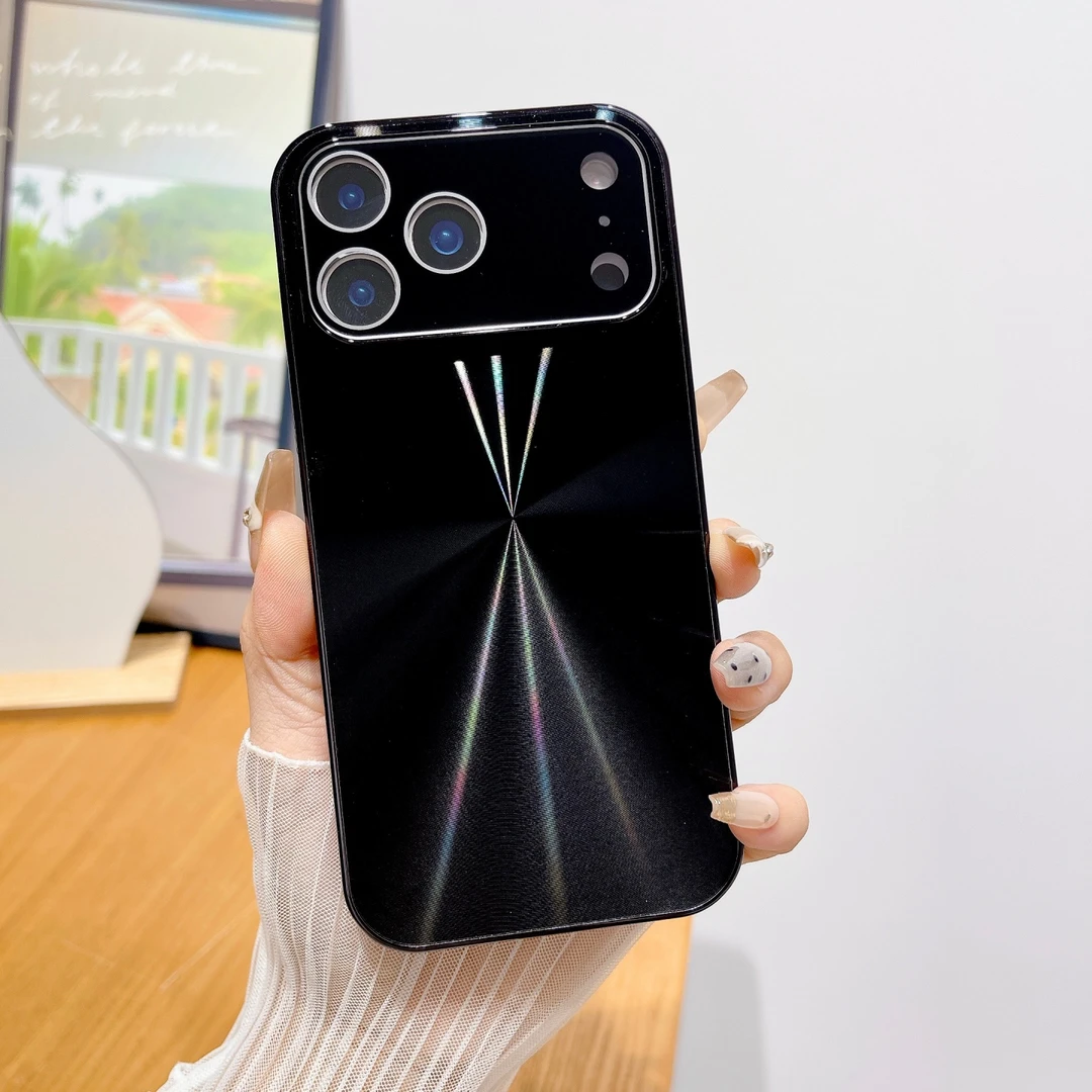 适用于苹果17promax手机壳带镜头膜网红男女款简约镭射CD纹高级感