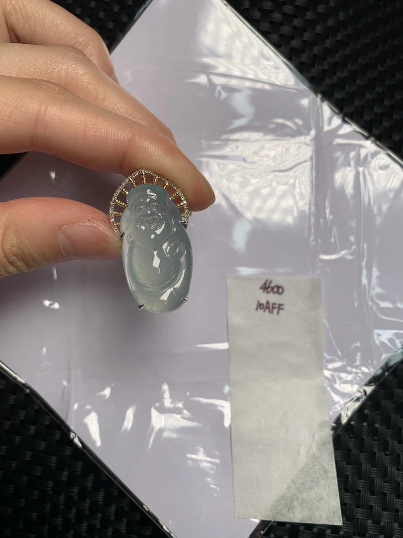 天然缅甸翡翠A货18K金镶嵌 10AFF