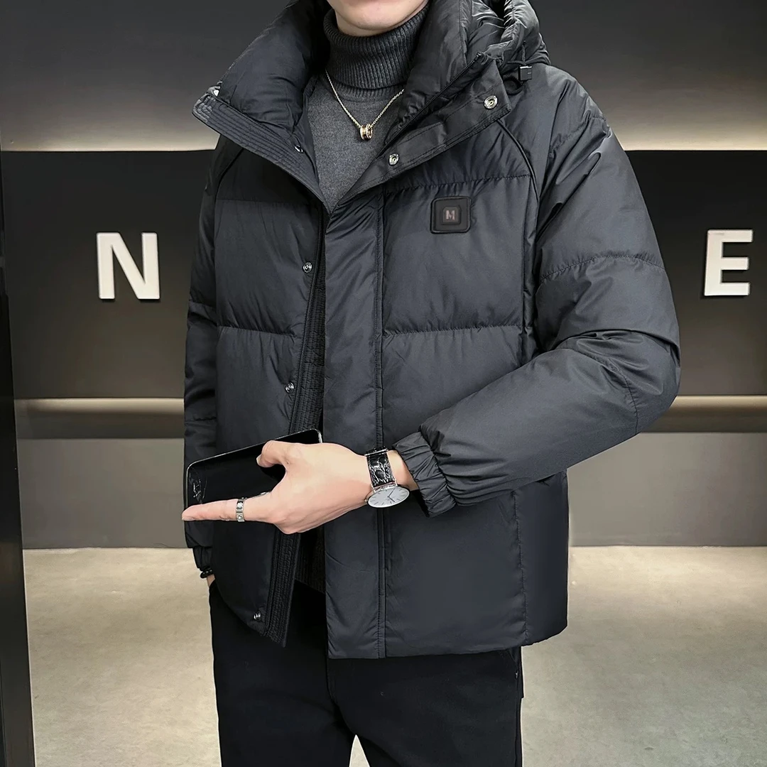 【拒水90白鸭绒连帽羽绒服】冬季新款蓬松加厚休闲情侣外套-10213