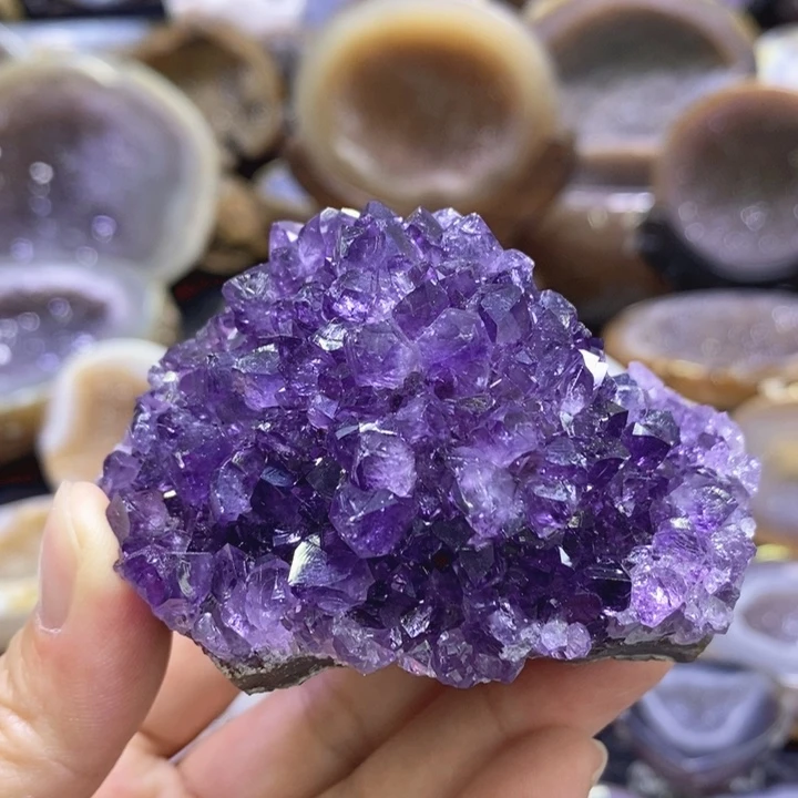 未镶嵌珠宝半成品水晶紫晶花