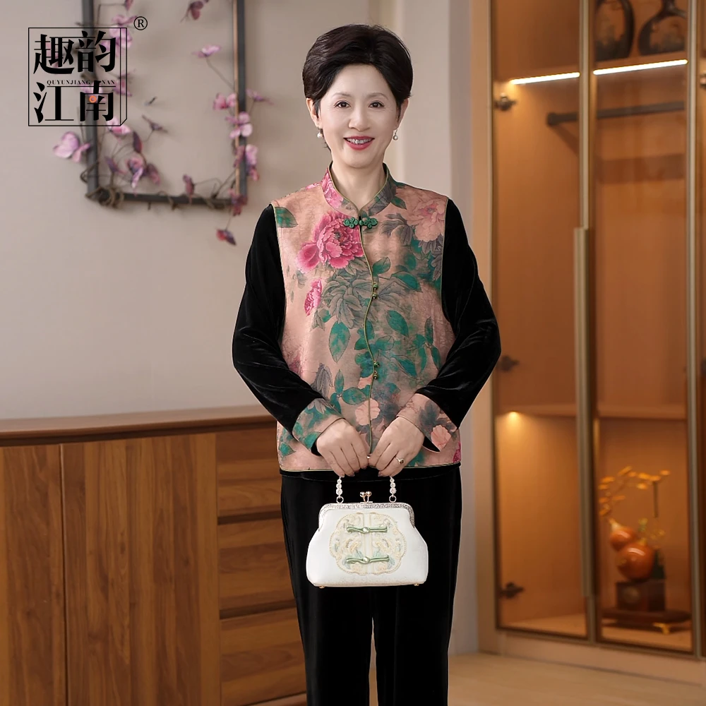 趣韵江南奶奶装中国风女装中式常规领口套装