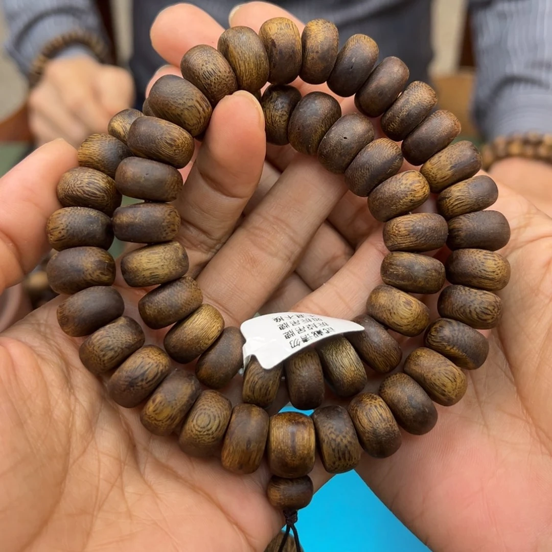 沉香手串张勺子算盘珠卡1.4/46g双圈
