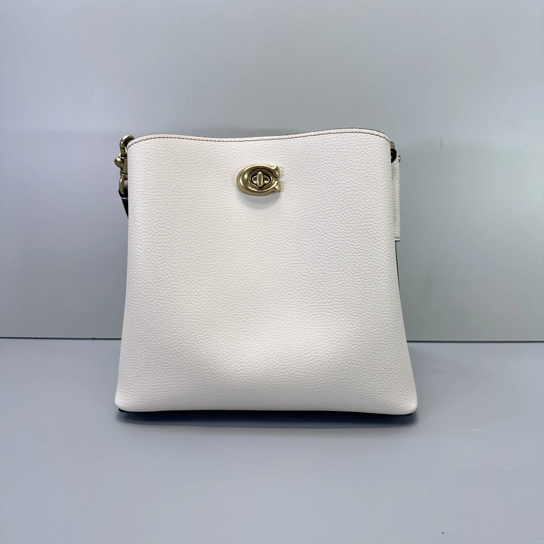 95新 COACH/蔻驰 willow白色小号水桶包23X22X11cmM010801