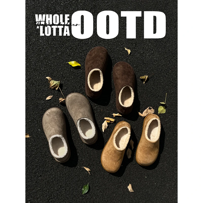 NewRockStarChoppa小土豆懒人穆勒鞋冬季加绒勃肯鞋小码勃肯鞋