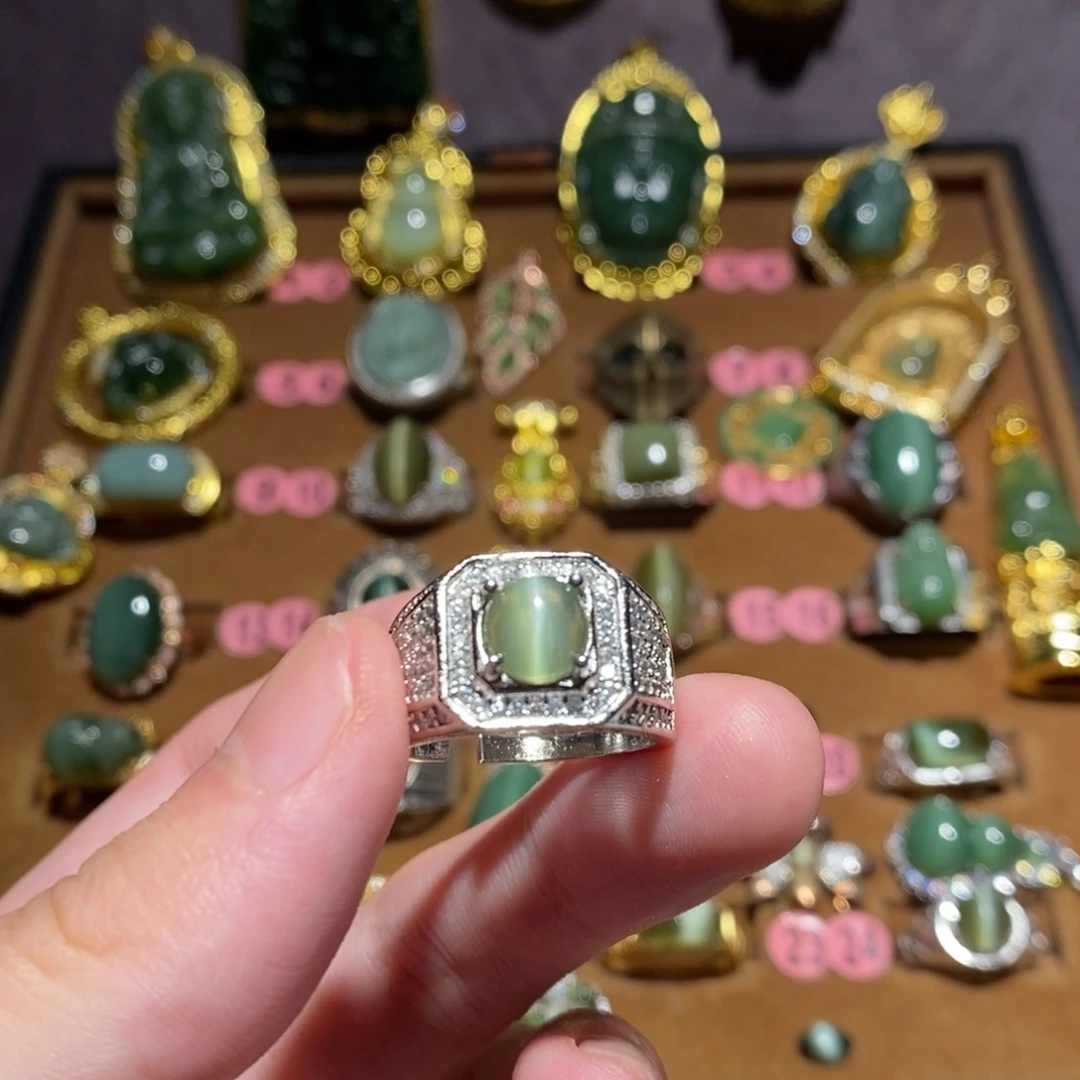 和田玉（碧玉）未镶嵌戒指