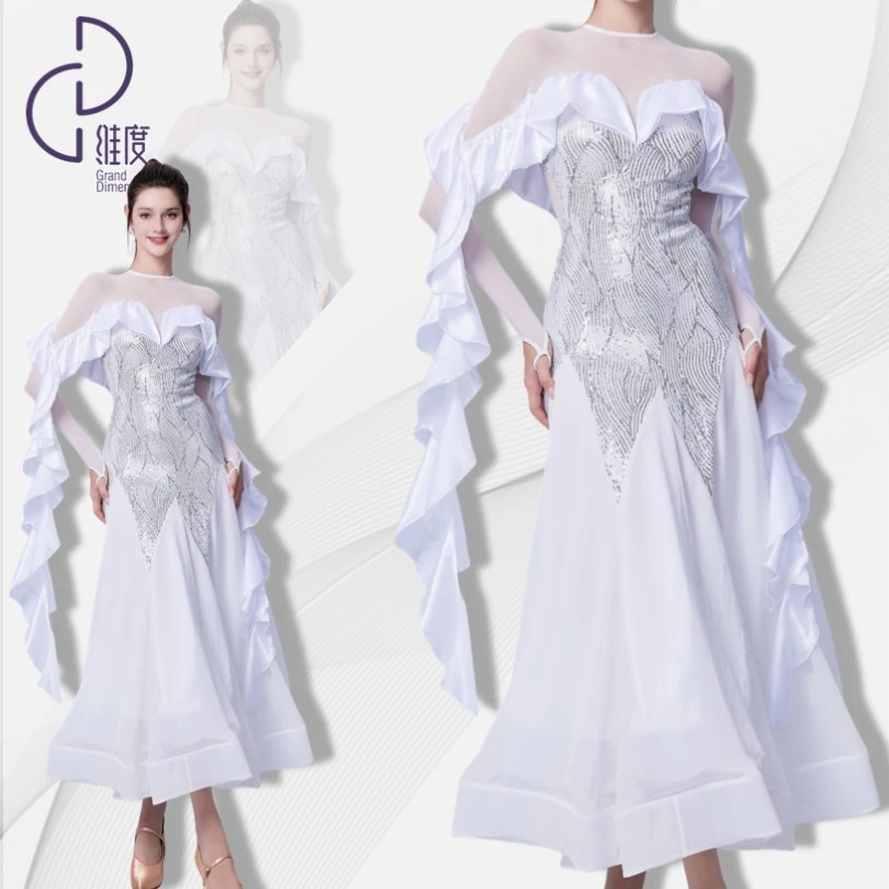 【维度舞服】SQ35新款连衣裙赛裙摩登蹈服练习服性感修身