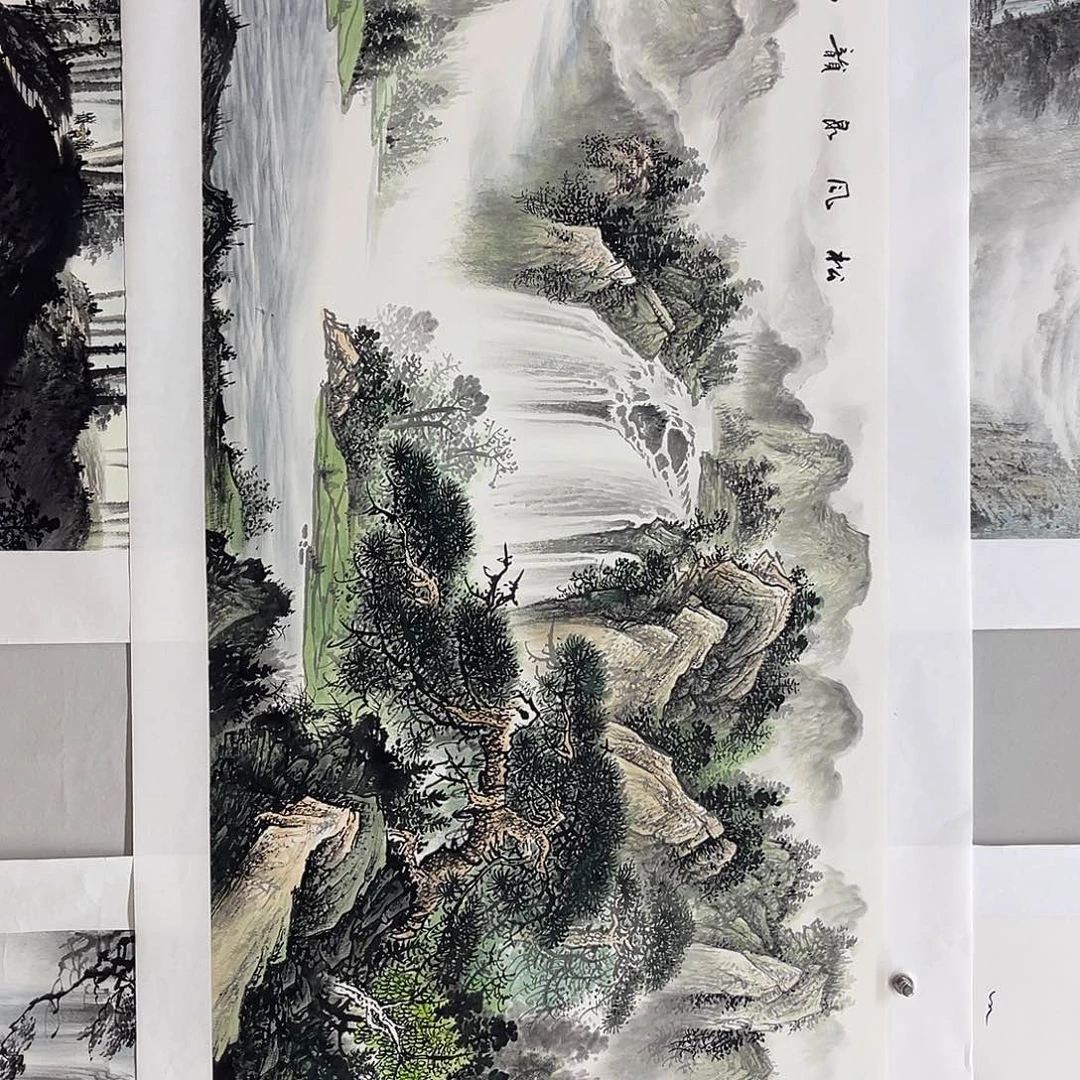 国画梁羽杰180/70青绿山水