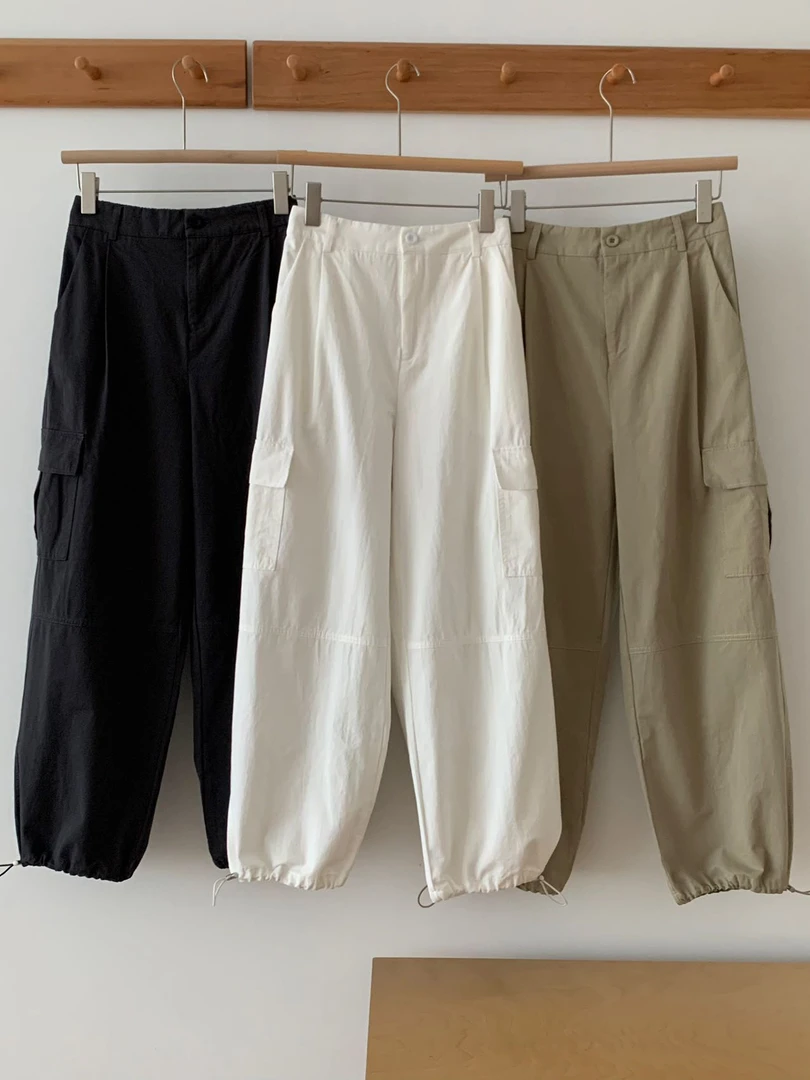 0918裤脚抽绳直筒工装裤