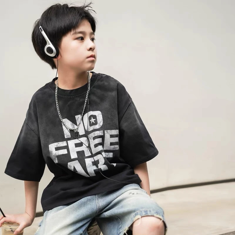 421 扎染做旧短袖男童