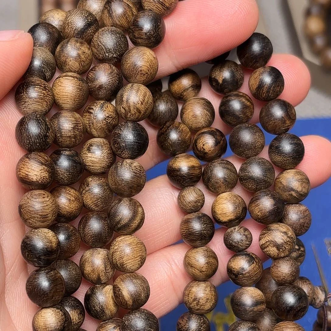 沉香手串越南芽庄白棋楠瘤疤帝王料08×108
