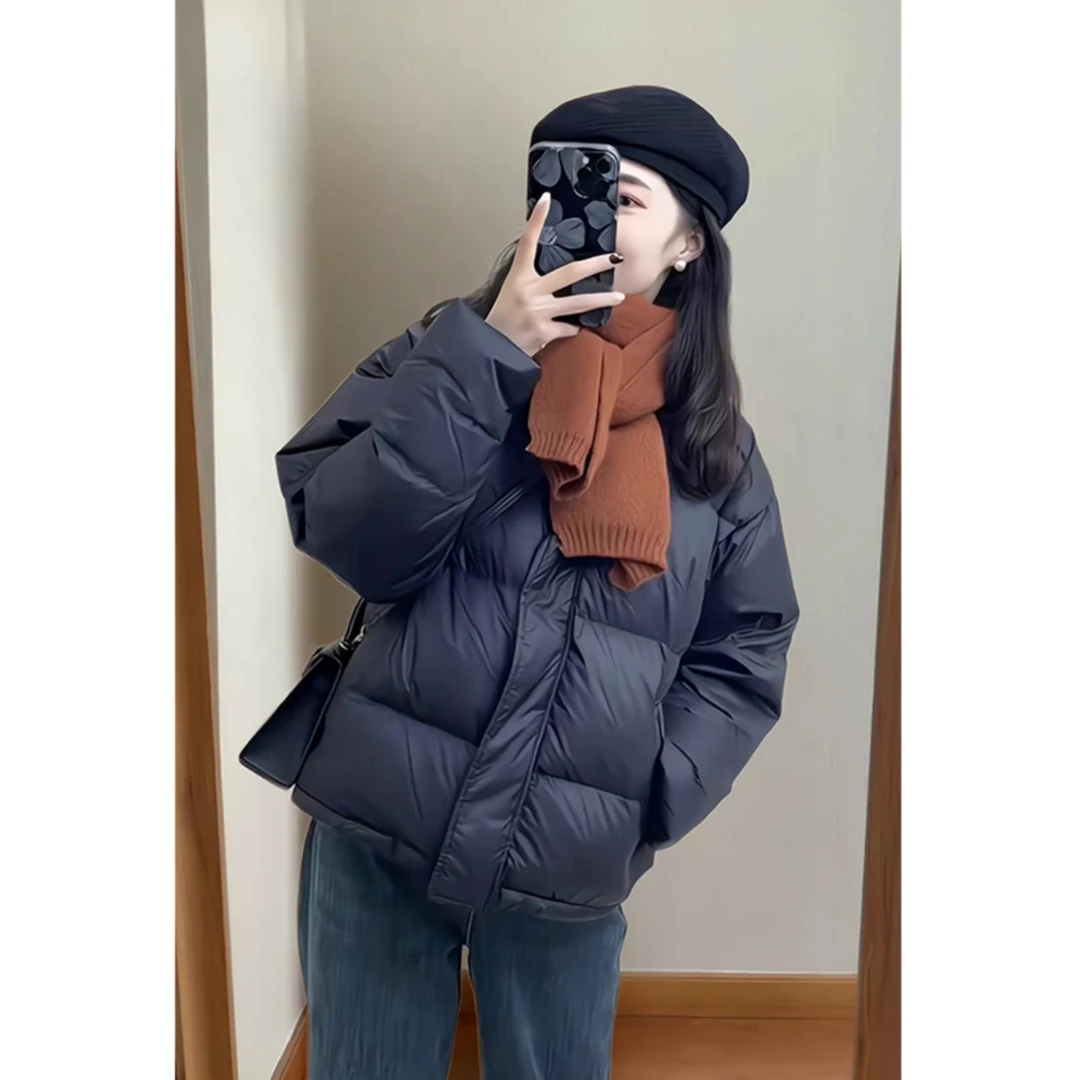 黑色女式短羽绒服2025冬季新款小休闲宽松90白鸭羽绒服