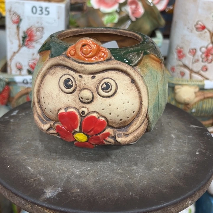 紫砂花盆粗陶材质多肉花盆