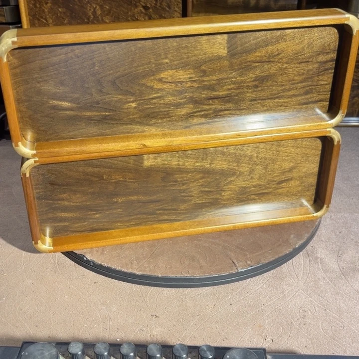 金丝楠用****2金丝楠木文盘一对