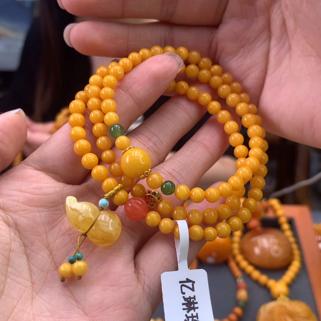 未镶嵌蜜蜡手串多样性发