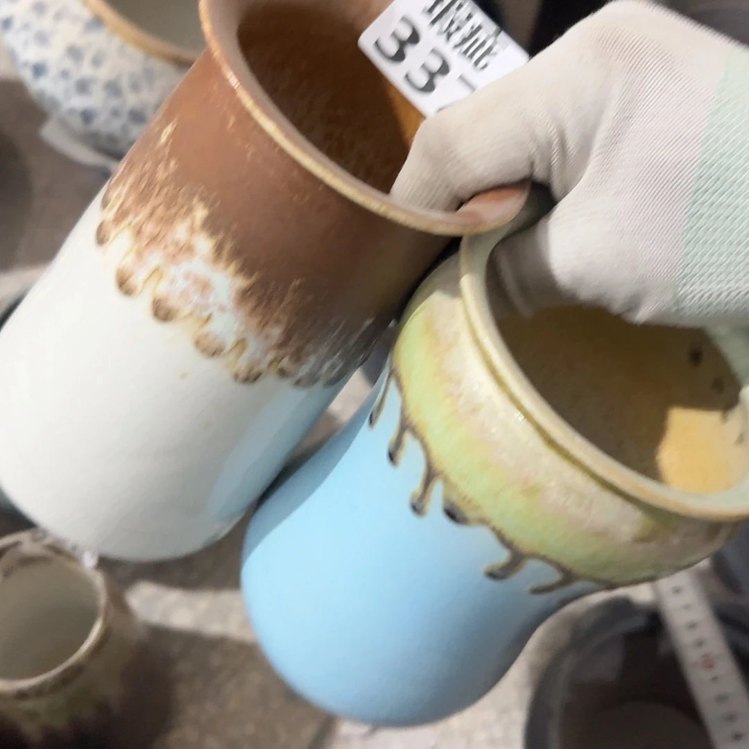 瓷片景德镇手工花盆次品