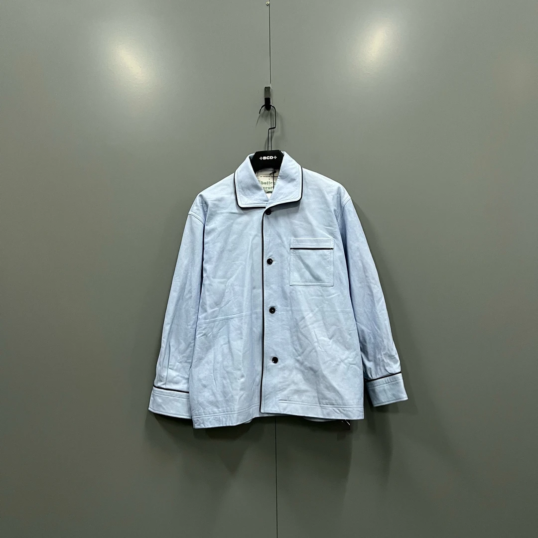 未使用 BOTTEGA VENETA/葆蝶家 ab1210 017332 BV 蓝色衬衫 L码