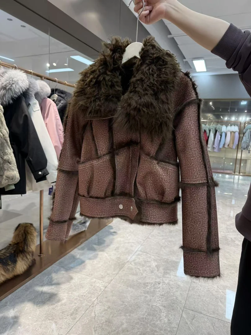 【TD专属】机车时尚休闲百搭连帽保暖加厚韩版冬季大毛领短外套