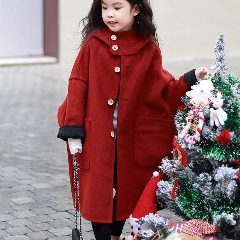巴拉巴拉男孩女孩女童毛呢大衣2025秋冬装新款儿童洋气加厚外套冬
