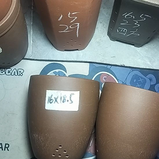 三角两个花盆紫砂