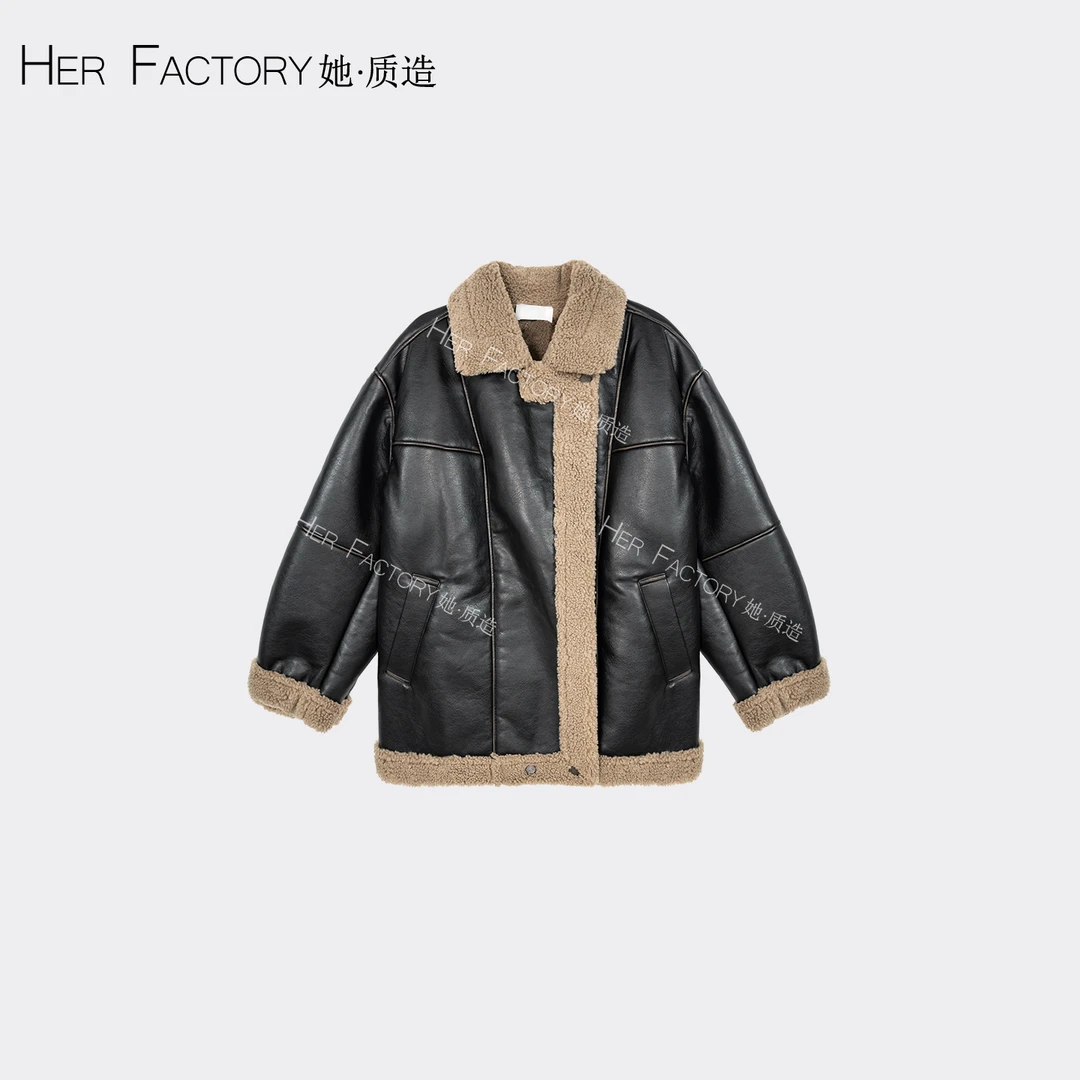 【深圳工厂直发】冬季新款擦色大翻领一体夹克外套 WGBLFC5511