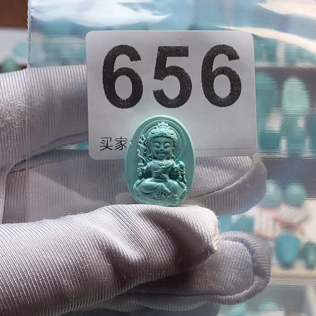 绿松石银S925镶嵌吊坠(不含链)