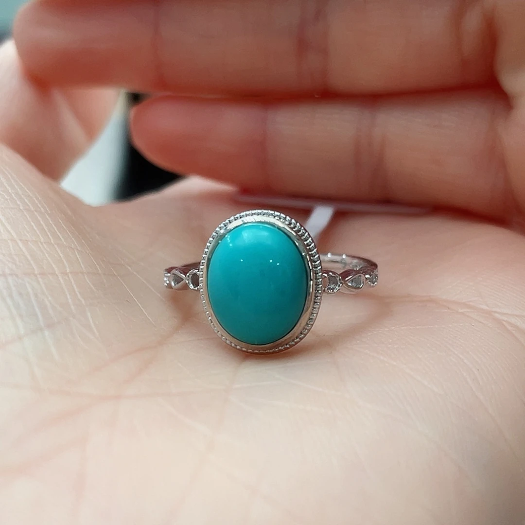 绿松石戒指银S925镶嵌