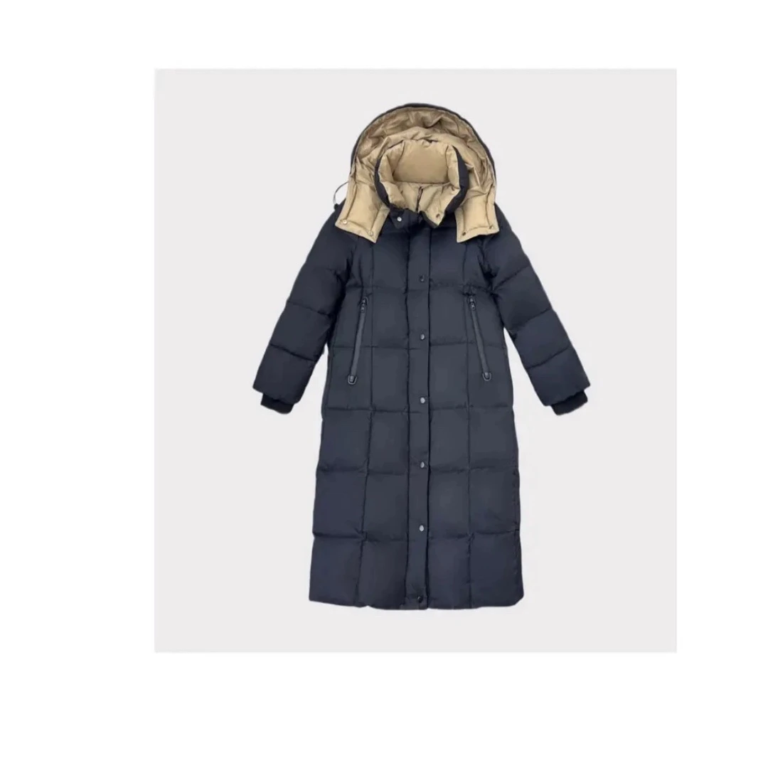 保暖时尚纯色长袖长款时尚女款羽绒服3238