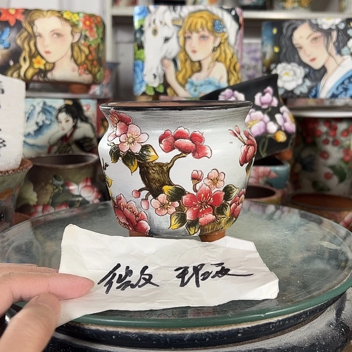 满38包邮 景德镇幸运花盆