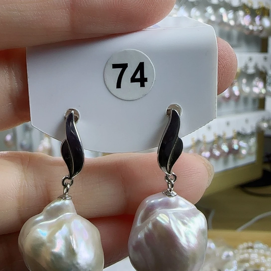 淡水珍珠耳坠（特价有瑕）银S925镶嵌